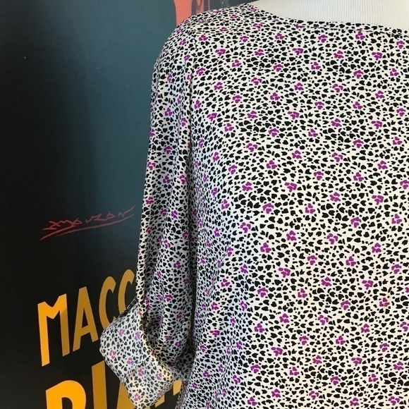 ANN TAYLOR :Leopard Print Long Sleeve Shirt Sz M - Picture 2 of 11